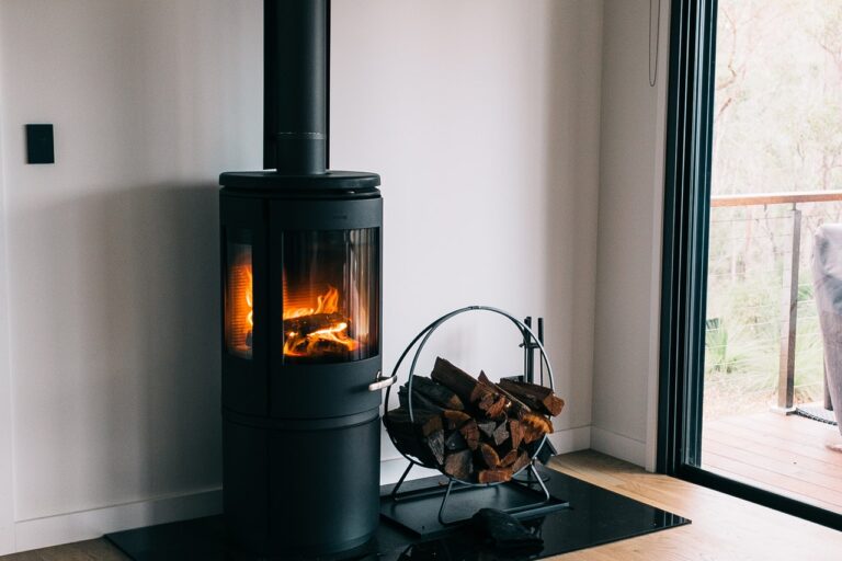 poele à bois dans le salon